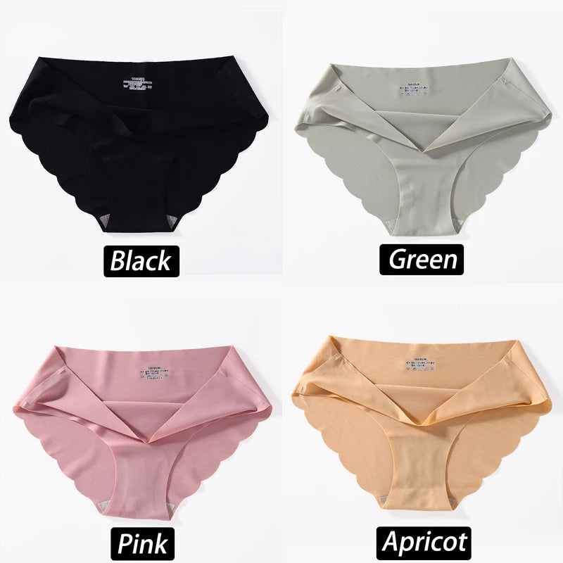 4PC/Set Seamless Silk Panties For