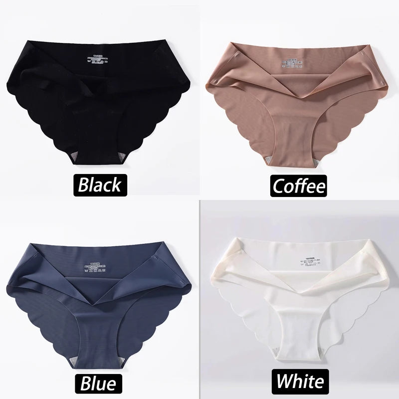 4PC/Set Seamless Silk Panties For