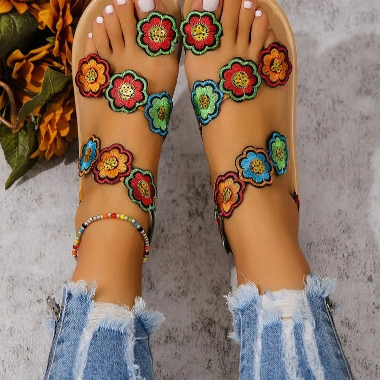 Embroidered Sandals