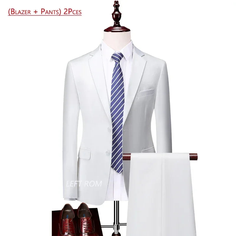 ( Jacket + Vest+Pants ) Formal Business Mens Suit - 3pc