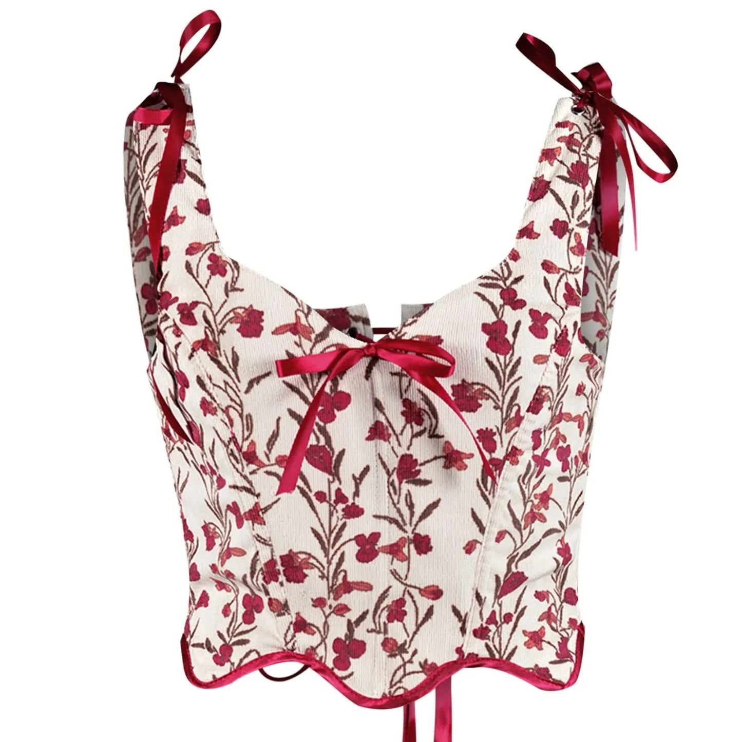 Floral Print Push Up Corset Top