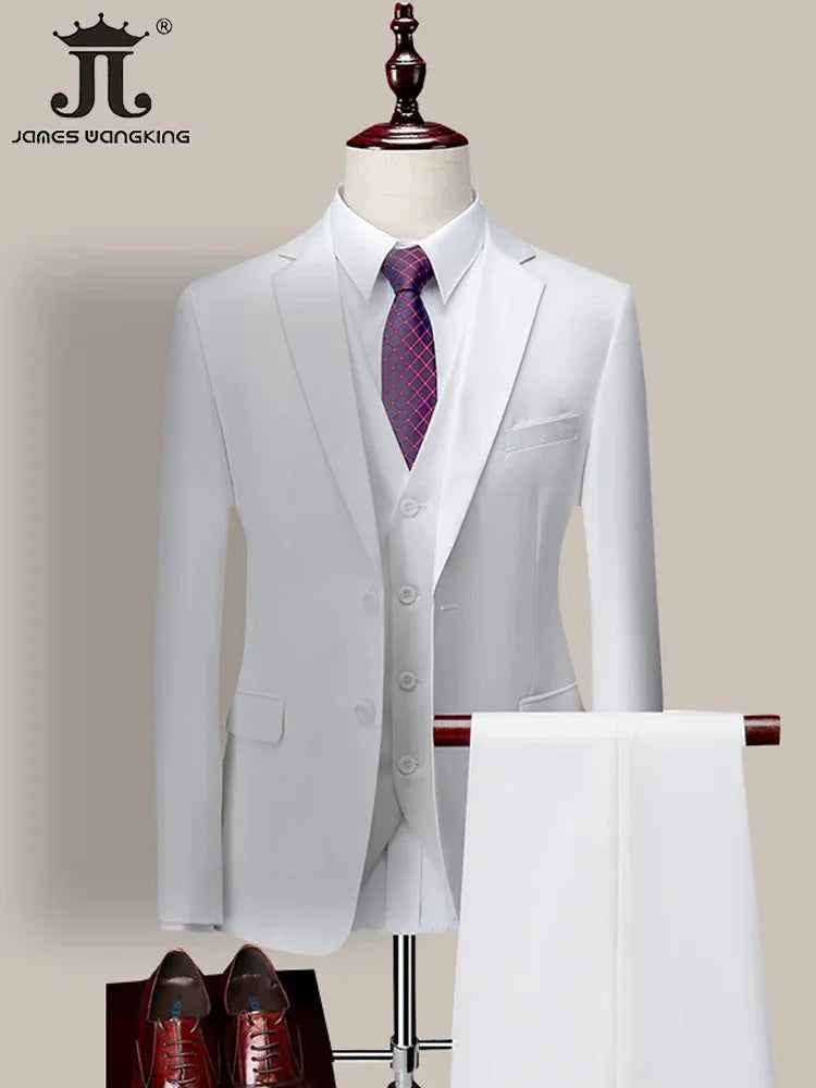 ( Jacket + Vest+Pants ) Formal Business Mens Suit - 3pc