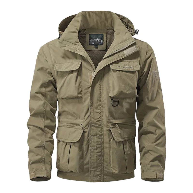 Detachable hooded cargo jacket
