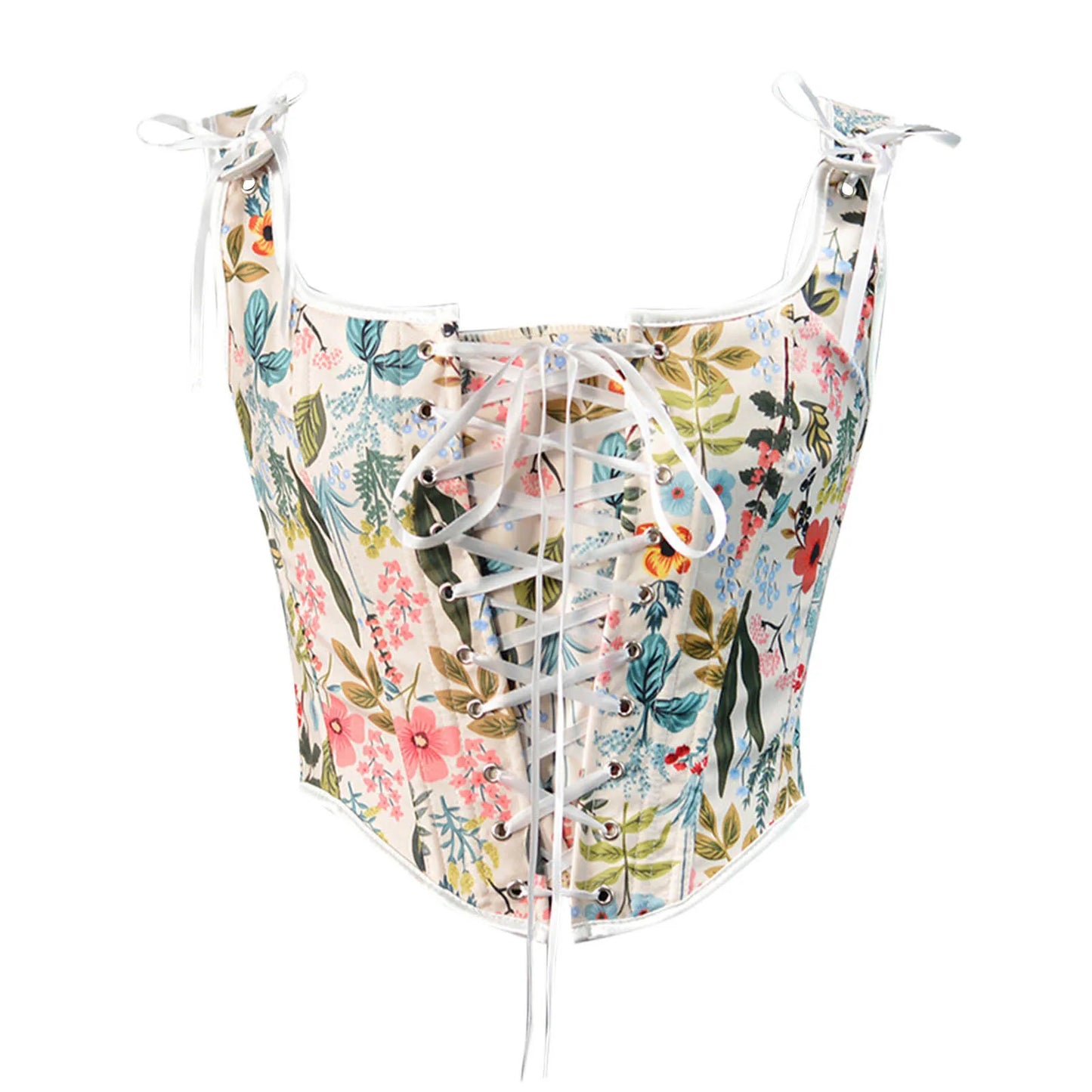 Floral Print Push Up Corset Top