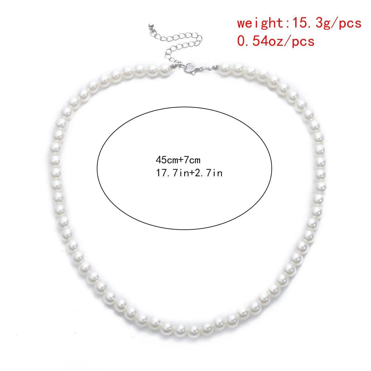 Imitation-Pearl Beaded Short Choker Necklace