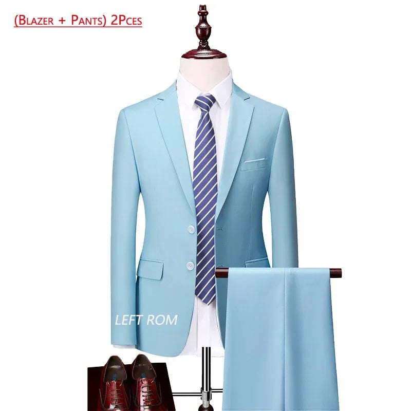 ( Jacket + Vest+Pants ) Formal Business Mens Suit - 3pc