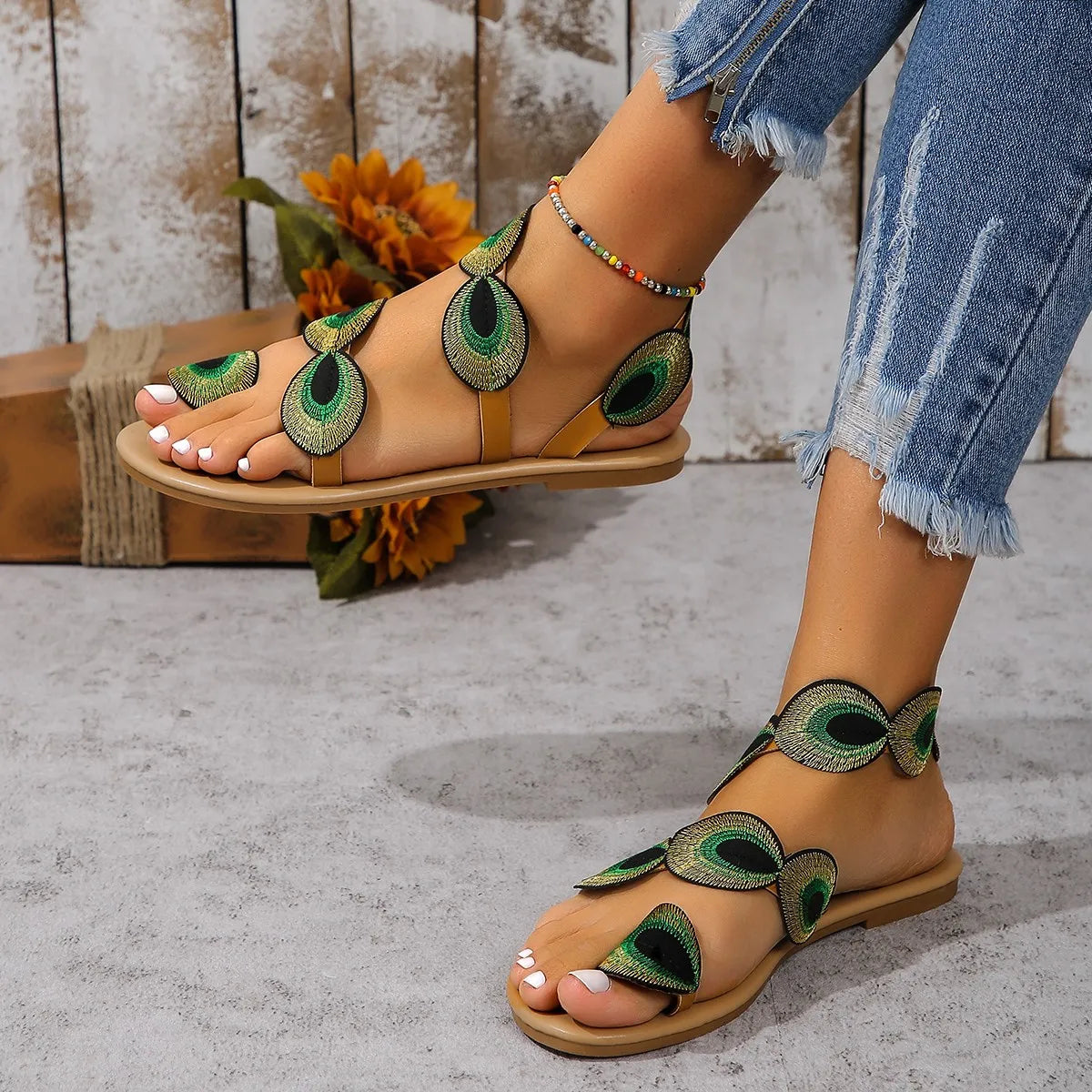 Embroidered Sandals