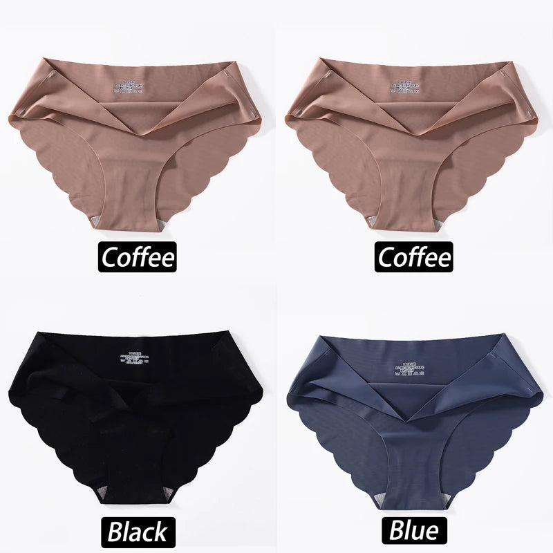 4PC/Set Seamless Silk Panties For