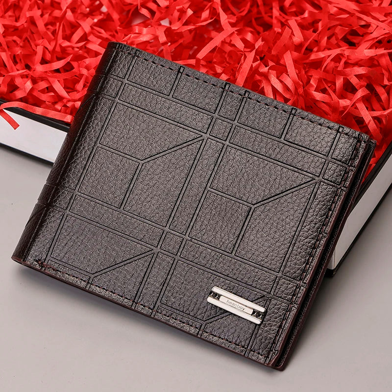 Checkered Leather Wallet