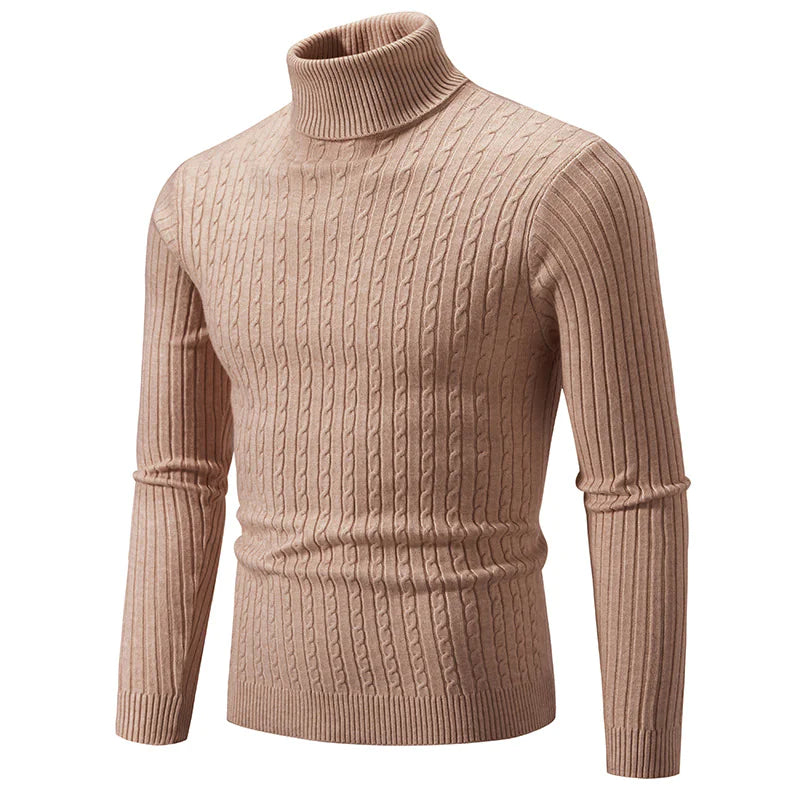 Men’s High-Collar Casual Pullover Sweater