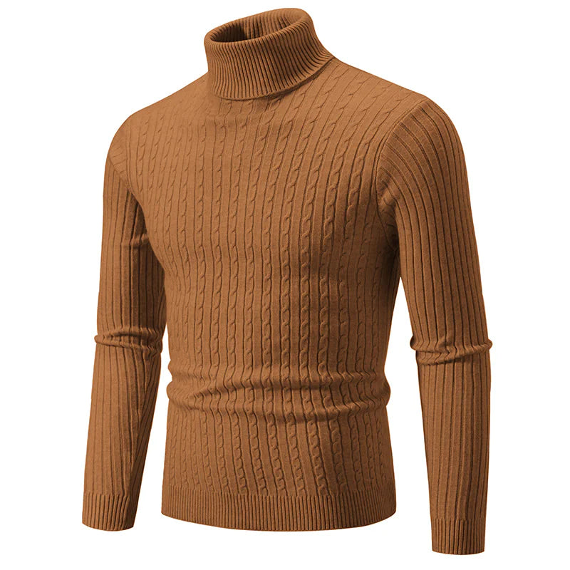 Men’s High-Collar Casual Pullover Sweater