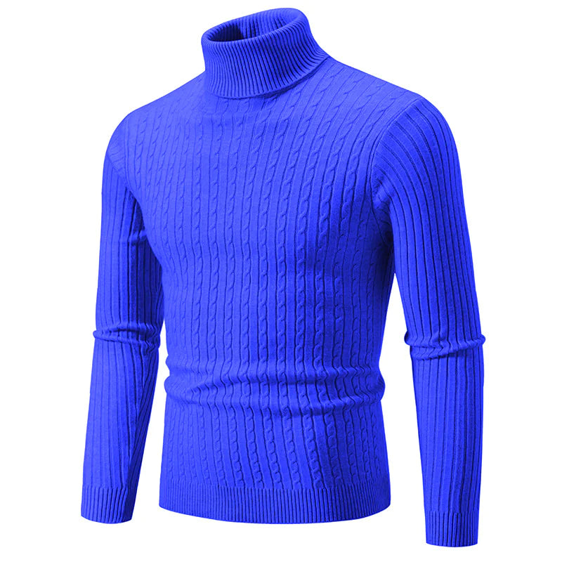 Men’s High-Collar Casual Pullover Sweater
