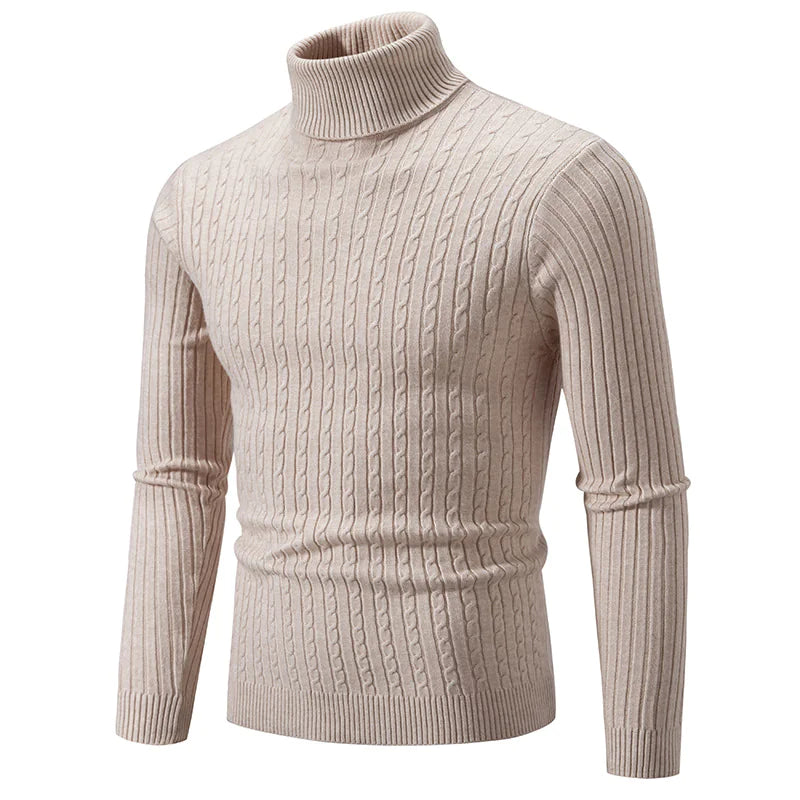 Men’s High-Collar Casual Pullover Sweater