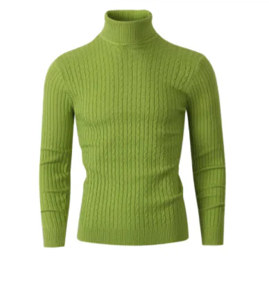 Men’s High-Collar Casual Pullover Sweater